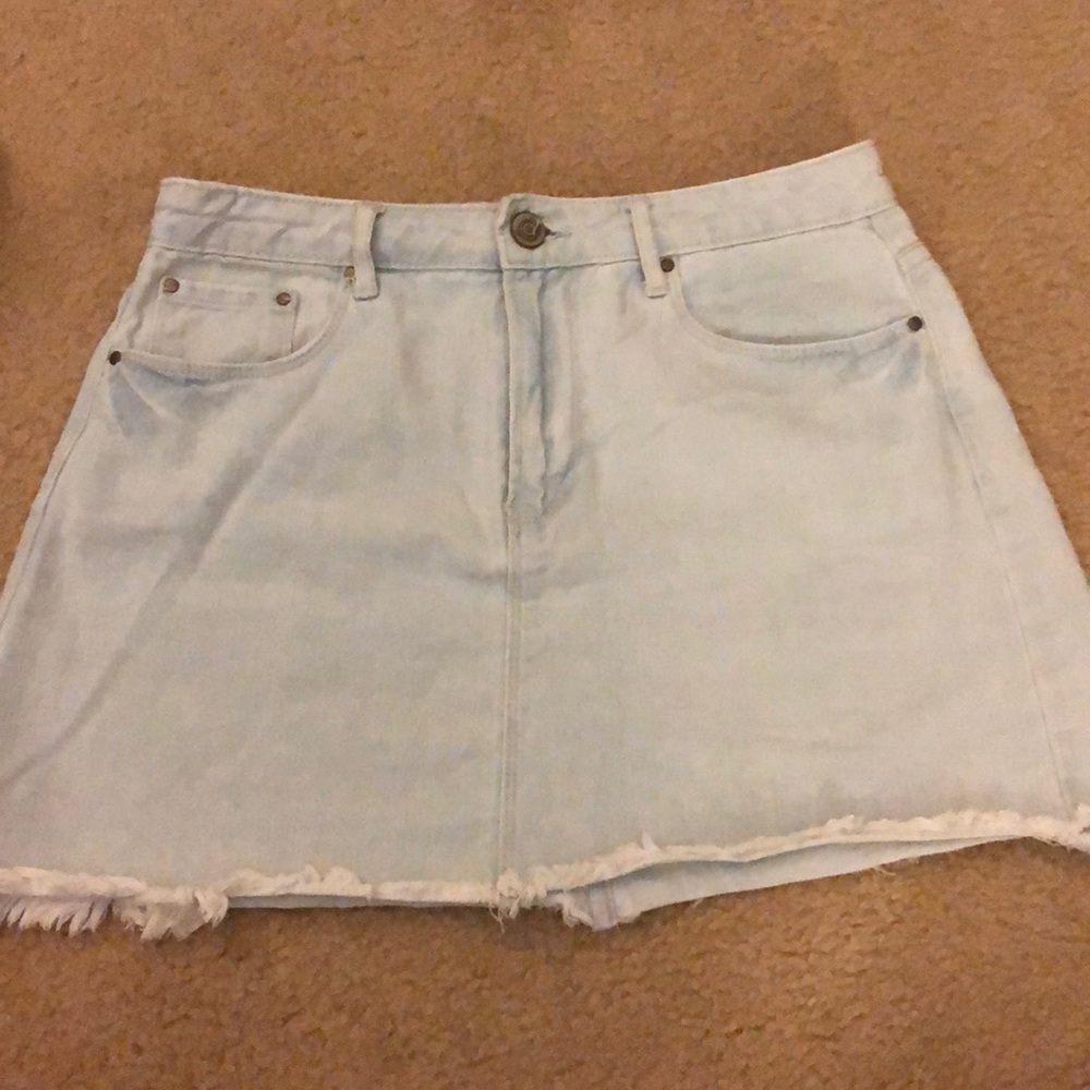 light wash high wasted jean skirt